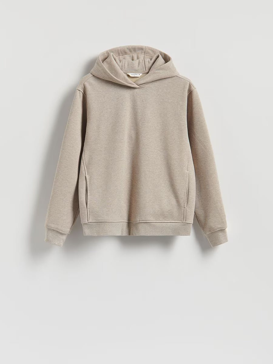 Huvtröja i Regular Fit-beige