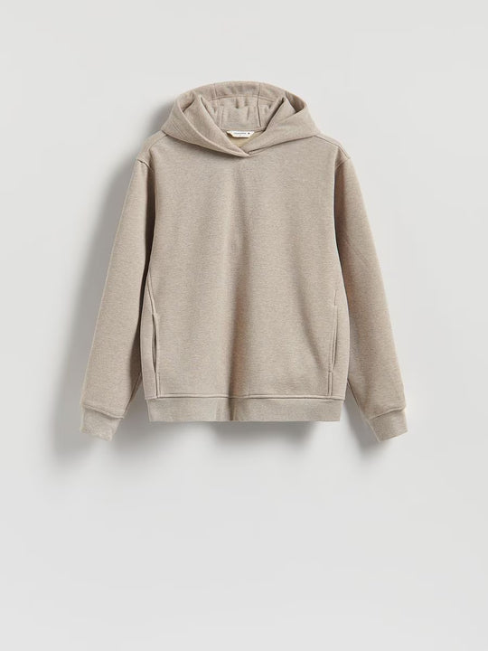 Huvtröja i Regular Fit-beige
