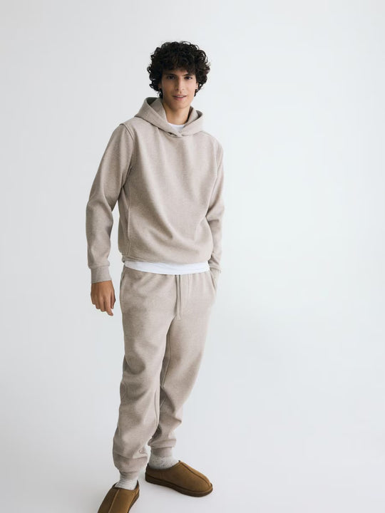 Huvtröja i Regular Fit-beige